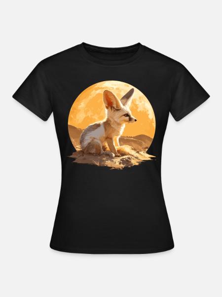 Fennec Fox Fenneks Fennek - Frauen T-Shirt - Schwarz