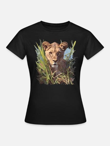 Lioness Löwinnen Löwin - Frauen T-Shirt - Schwarz