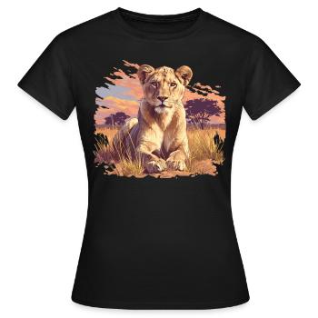 Lionne Lionnes Lionne - T-shirt Femme - noir - Devant - AI Model Female 172 dark (172cm)