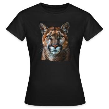 Cougar Berglöwen Berglöwe - Frauen T-Shirt - Schwarz - Vorne - AI Model Female 172 dark (172cm)