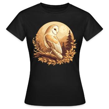 Barn Owl Schleiereulen Schleiereule - Frauen T-Shirt - Schwarz - Vorne - AI Model Female 172 dark (172cm)
