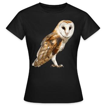 Barn Owl Schleiereulen Schleiereule - Frauen T-Shirt - Schwarz - Vorne - AI Model Female 172 dark (172cm)