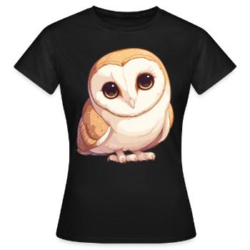 Barn Owl Schleiereulen Schleiereule - Frauen T-Shirt - Schwarz - Vorne - AI Model Female 172 dark (172cm)