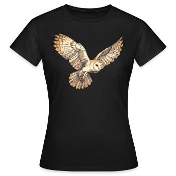 Barn Owl Schleiereulen Schleiereule - Frauen T-Shirt - Schwarz - Vorne - AI Model Female 172 dark (172cm)