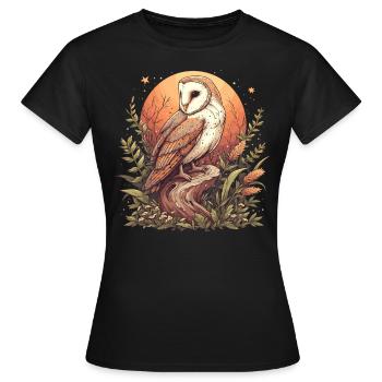 Barn Owl Schleiereulen Schleiereule - Frauen T-Shirt - Schwarz - Vorne - AI Model Female 172 dark (172cm)