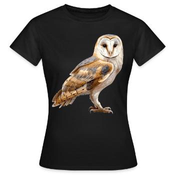 Barn Owl Schleiereulen Schleiereule - Frauen T-Shirt - Schwarz - Vorne - AI Model Female 172 dark (172cm)