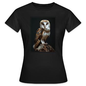 Barn Owl Schleiereulen Schleiereule - Frauen T-Shirt - Schwarz - Vorne - AI Model Female 172 dark (172cm)