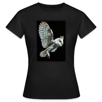 Barn Owl Schleiereulen Schleiereule - Frauen T-Shirt - Schwarz - Vorne - AI Model Female 172 dark (172cm)