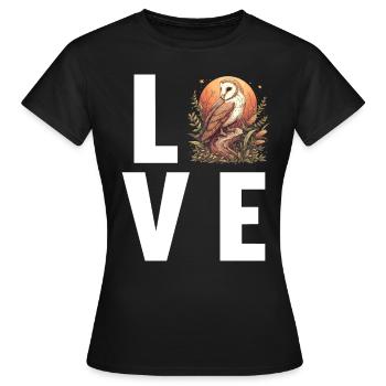 Barn Owl Schleiereulen Schleiereule - Frauen T-Shirt - Schwarz - Vorne - AI Model Female 172 dark (172cm)