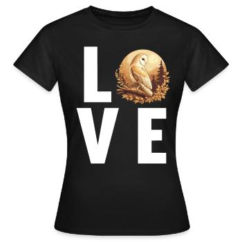 Barn Owl Schleiereulen Schleiereule - Frauen T-Shirt - Schwarz - Vorne - AI Model Female 172 dark (172cm)