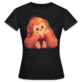 Orang-outan Orangs-outans Orang-outan - T-shirt Femme - noir - Devant - AI Model Female 172 dark (172cm)