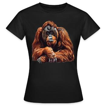 Orang-outan Orangs-outans Orang-outan - T-shirt Femme - noir - Devant - AI Model Female 172 dark (172cm)