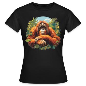 Orang-outan Orangs-outans Orang-outan - T-shirt Femme - noir - Devant - AI Model Female 172 dark (172cm)