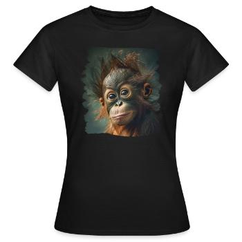 Orang-outan Orangs-outans Orang-outan - T-shirt Femme - noir - Devant - AI Model Female 172 dark (172cm)