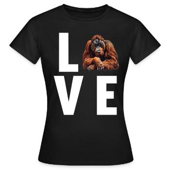 Orang-outan Orangs-outans Orang-outan - T-shirt Femme - noir - Devant - AI Model Female 172 dark (172cm)