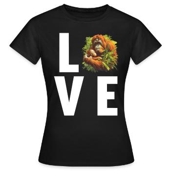 Orang-outan Orangs-outans Orang-outan - T-shirt Femme - noir - Devant - AI Model Female 172 dark (172cm)