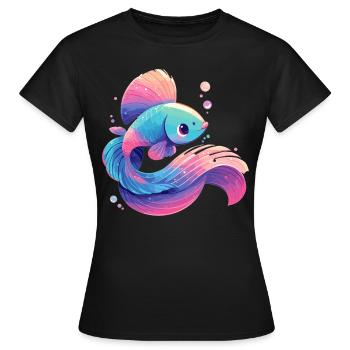 Bettas Betta Poisson Betta - T-shirt Femme - noir - Devant - AI Model Female 172 dark (172cm)