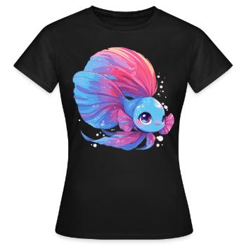 Bettas Betta Poisson Betta - T-shirt Femme - noir - Devant - AI Model Female 172 dark (172cm)