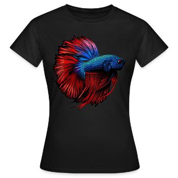 Bettas Betta Poisson Betta - T-shirt Femme - noir - Devant - AI Model Female 172 dark (172cm)
