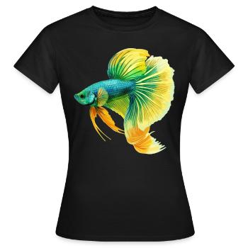 Bettas Betta Poisson Betta - T-shirt Femme - noir - Devant - AI Model Female 172 dark (172cm)