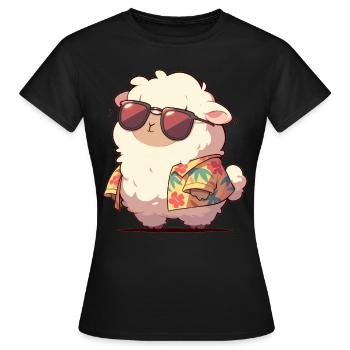 Alpaga Alpagas Alpaga - T-shirt Femme - noir - Devant - AI Model Female 172 dark (172cm)