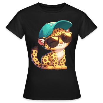Léopard léopard - T-shirt Femme - noir - Devant - AI Model Female 172 dark (172cm)