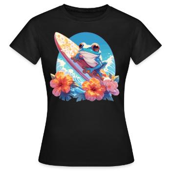 Tree Frog Laubfrösche Laubfrosch - Frauen T-Shirt - Schwarz - Vorne - AI Model Female 172 dark (172cm)