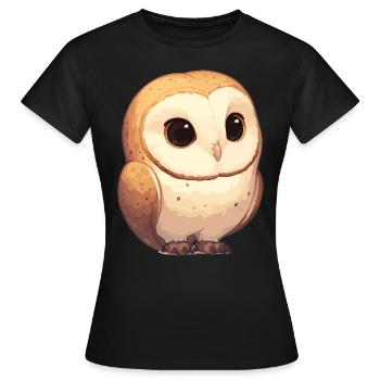 Barn Owl Schleiereulen Schleiereule - Frauen T-Shirt - Schwarz - Vorne - AI Model Female 172 dark (172cm)