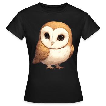 Barn Owl Schleiereulen Schleiereule - Frauen T-Shirt - Schwarz - Vorne - AI Model Female 172 dark (172cm)