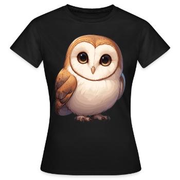Barn Owl Schleiereulen Schleiereule - Frauen T-Shirt - Schwarz - Vorne - AI Model Female 172 dark (172cm)