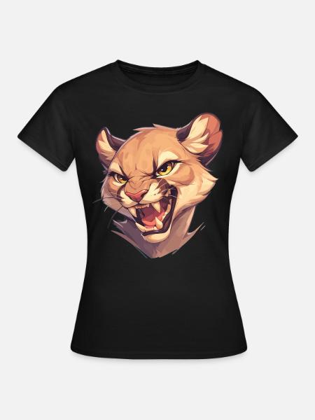 Cougar Berglöwen Berglöwe - Frauen T-Shirt - Schwarz