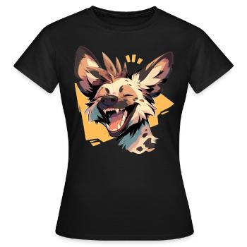 Chien sauvage Wildhunde Wildhund - T-shirt Femme - noir - Devant - AI Model Female 172 dark (172cm)
