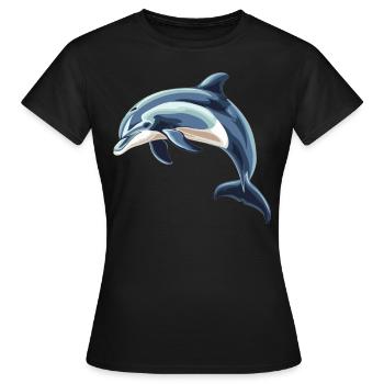 Dauphin Dauphins Dauphin - T-shirt Femme - noir - Devant - AI Model Female 172 dark (172cm)