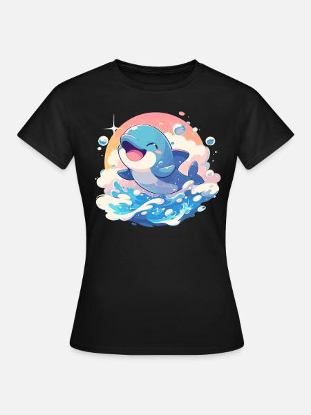 Dolphin Delfine Delfin - Frauen T-Shirt - Schwarz