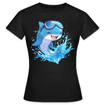 Dauphin Dauphins Dauphin - T-shirt Femme - noir - Devant - AI Model Female 172 dark (172cm)