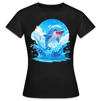 Dauphin Dauphins Dauphin - T-shirt Femme - noir - Devant - AI Model Female 172 dark (172cm)