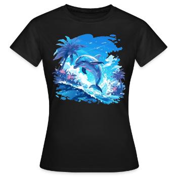 Dauphin Dauphins Dauphin - T-shirt Femme - noir - Devant - AI Model Female 172 dark (172cm)