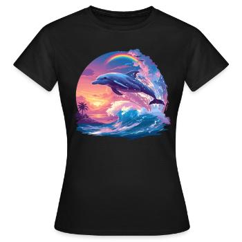 Dauphin Dauphins Dauphin - T-shirt Femme - noir - Devant - AI Model Female 172 dark (172cm)
