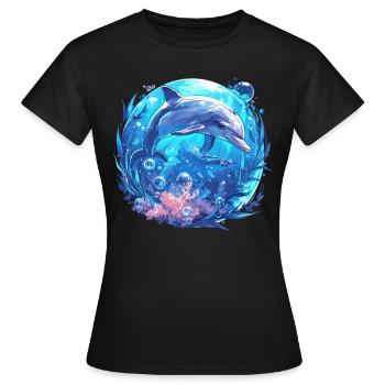 Dauphin Dauphins Dauphin - T-shirt Femme - noir - Devant - AI Model Female 172 dark (172cm)