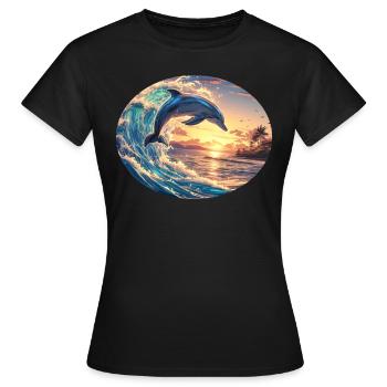 Dauphin Dauphins Dauphin - T-shirt Femme - noir - Devant - AI Model Female 172 dark (172cm)