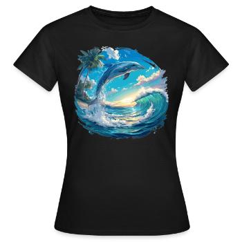 Dauphin Dauphins Dauphin - T-shirt Femme - noir - Devant - AI Model Female 172 dark (172cm)