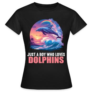 Dauphin Dauphins Dauphin - T-shirt Femme - noir - Devant - AI Model Female 172 dark (172cm)
