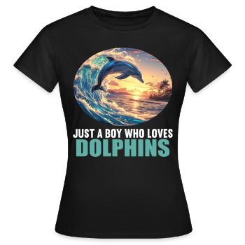 Dauphin Dauphins Dauphin - T-shirt Femme - noir - Devant - AI Model Female 172 dark (172cm)