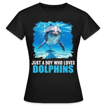 Dauphin Dauphins Dauphin - T-shirt Femme - noir - Devant - AI Model Female 172 dark (172cm)