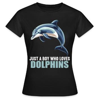 Dauphin Dauphins Dauphin - T-shirt Femme - noir - Devant - AI Model Female 172 dark (172cm)