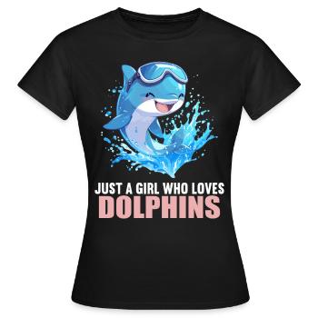 Dauphin Dauphins Dauphin - T-shirt Femme - noir - Devant - AI Model Female 172 dark (172cm)