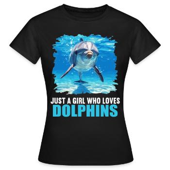 Dauphin Dauphins Dauphin - T-shirt Femme - noir - Devant - AI Model Female 172 dark (172cm)