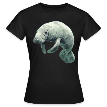 Seekuh Manatees Manatee - Women's T-Shirt - black - Front - AI Model Female 172 dark (172cm)
