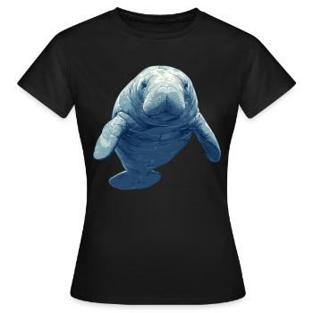Lamantins Seekuh Lamantin - T-shirt Femme - noir - Devant - AI Model Female 172 dark (172cm)