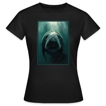 Lamantins Seekuh Lamantin - T-shirt Femme - noir - Devant - AI Model Female 172 dark (172cm)